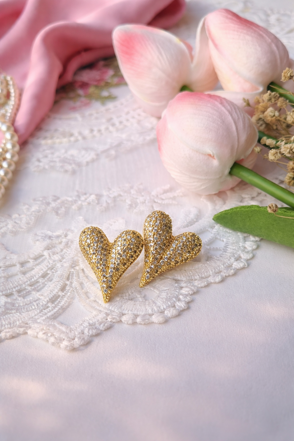 Regal Affection Heart Studs