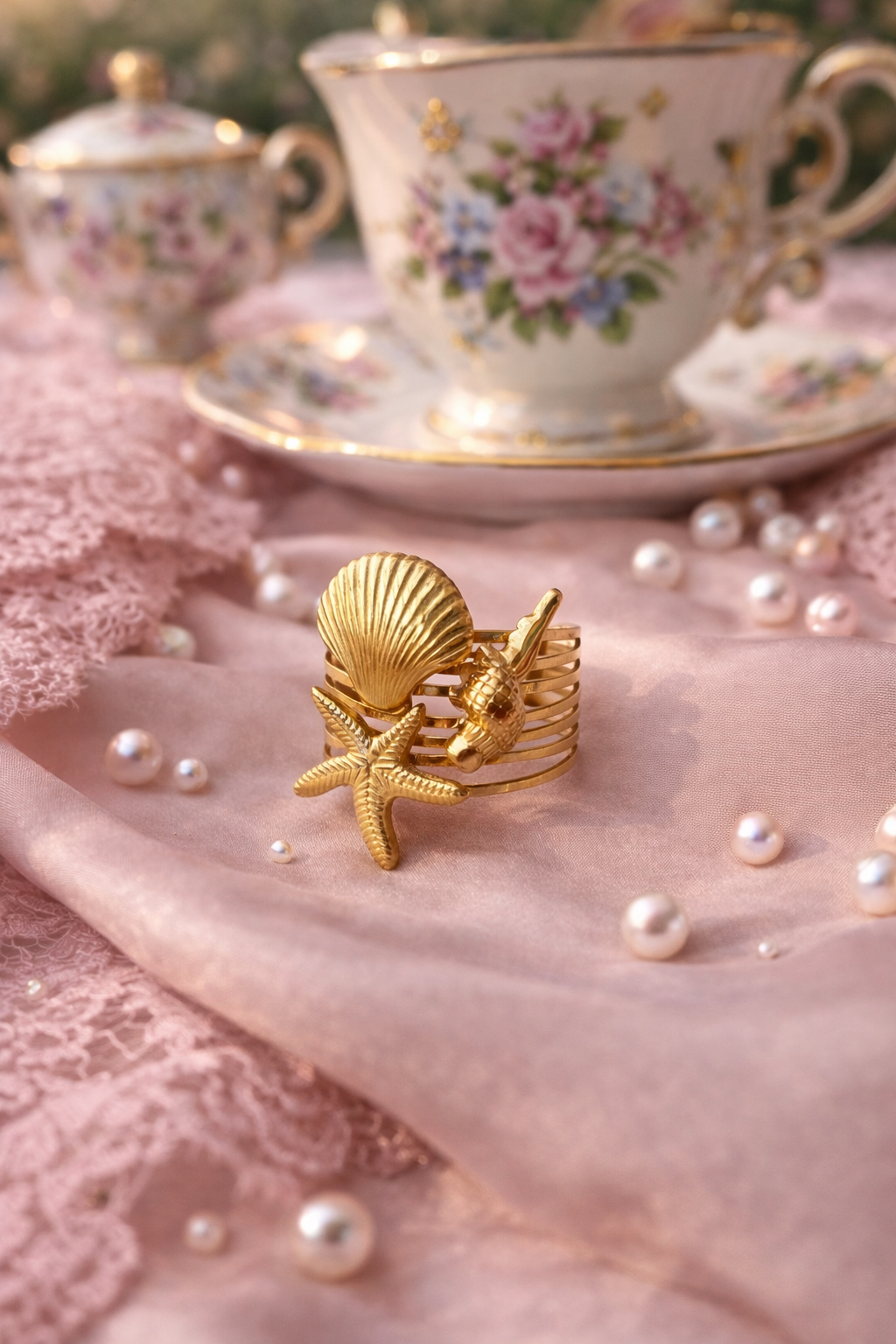 Shell & Starlight Ring
