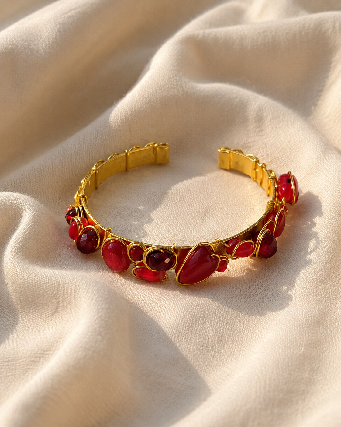 Miniature stones cuff bracelets