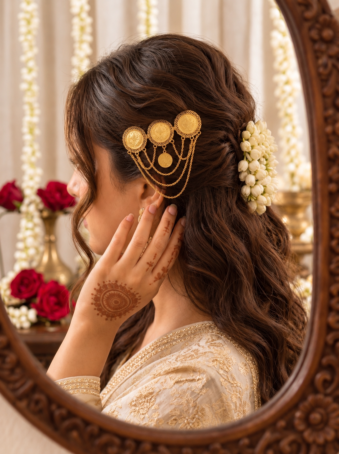 Ashrafi Coin Hairpiece