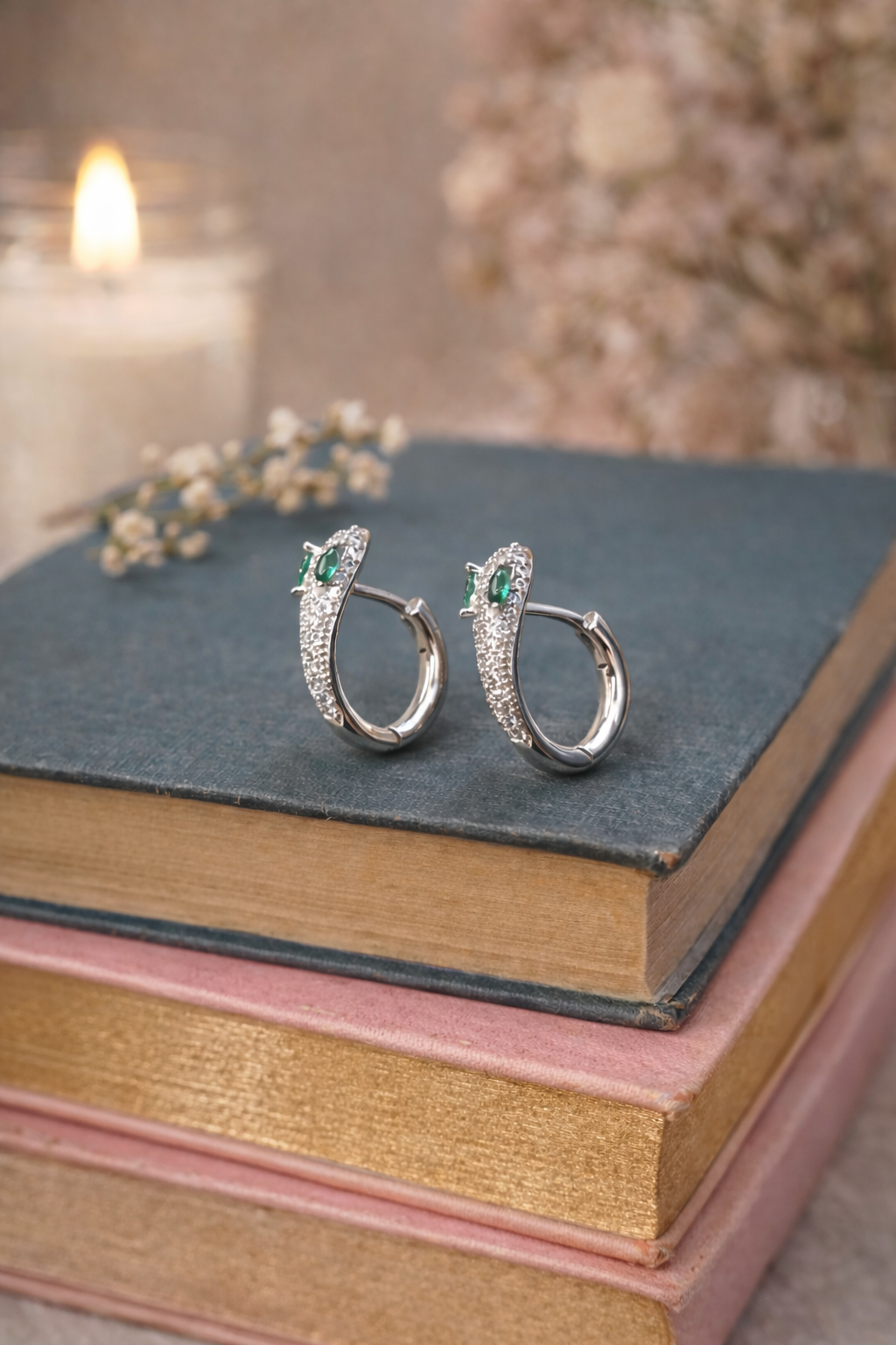Sapphire Serpent Hoops