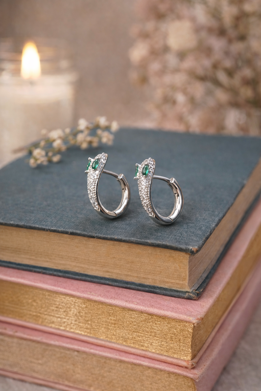 Sapphire Serpent Hoops