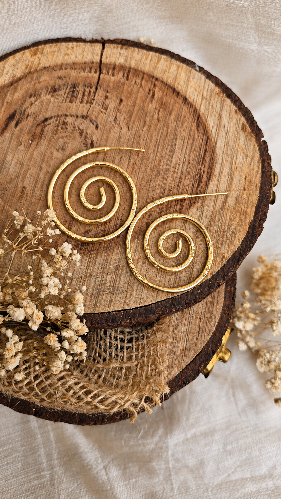 Hammered Spiral Earrings