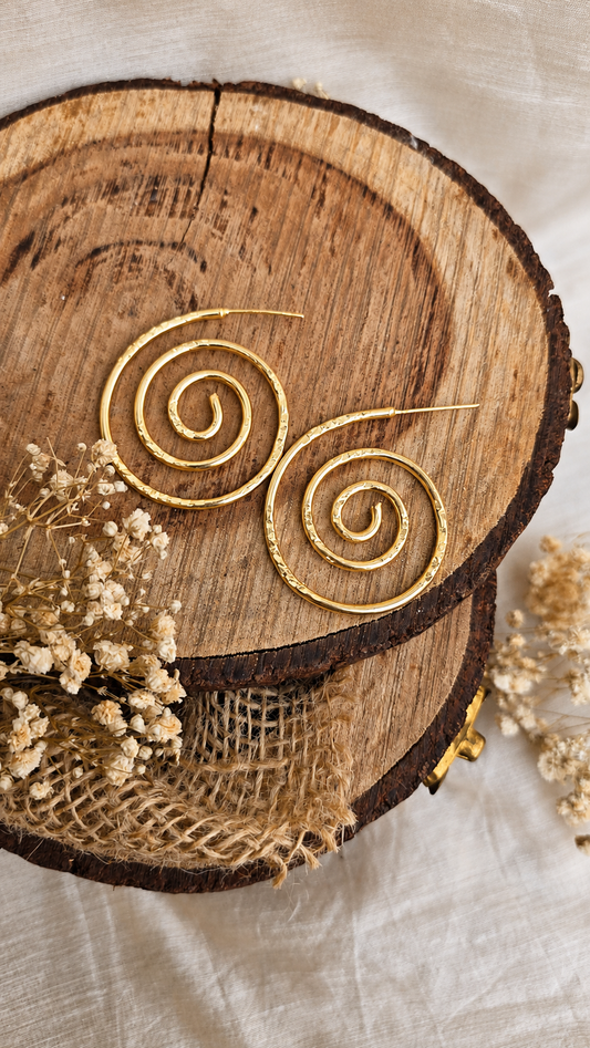 Hammered Spiral Earrings