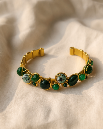 Miniature stones cuff bracelets