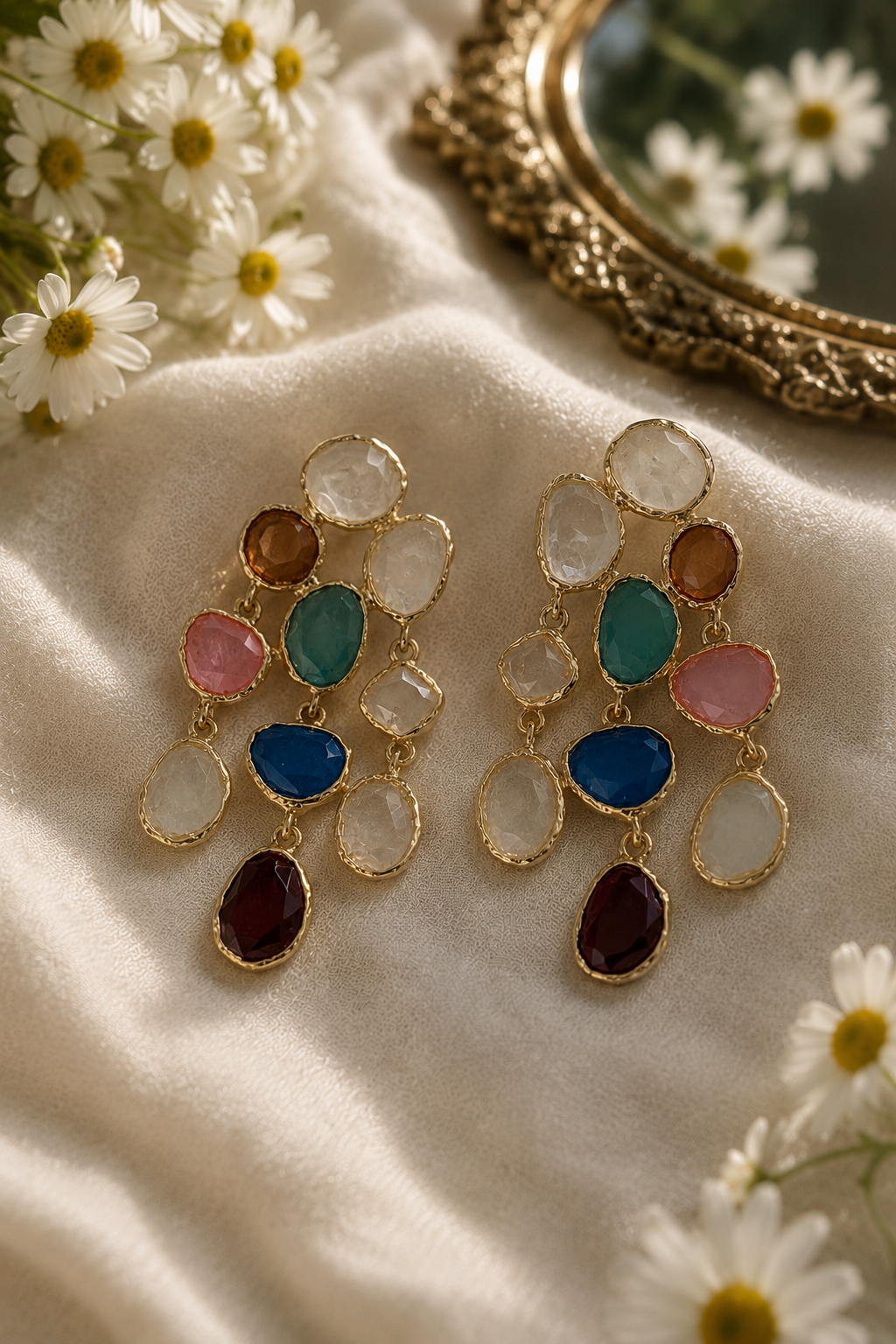 Rosette Gem Earrings