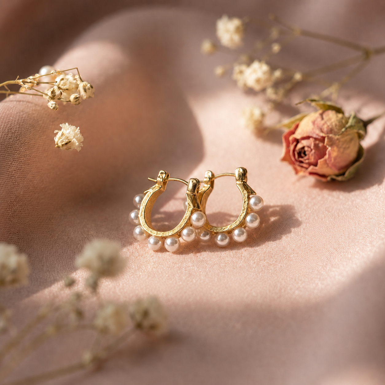 Pearl Halo Hoops