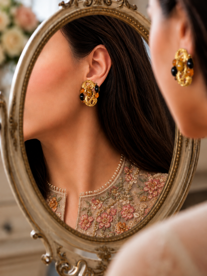 Amber Court Studs