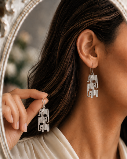Silver Tusker Earrings