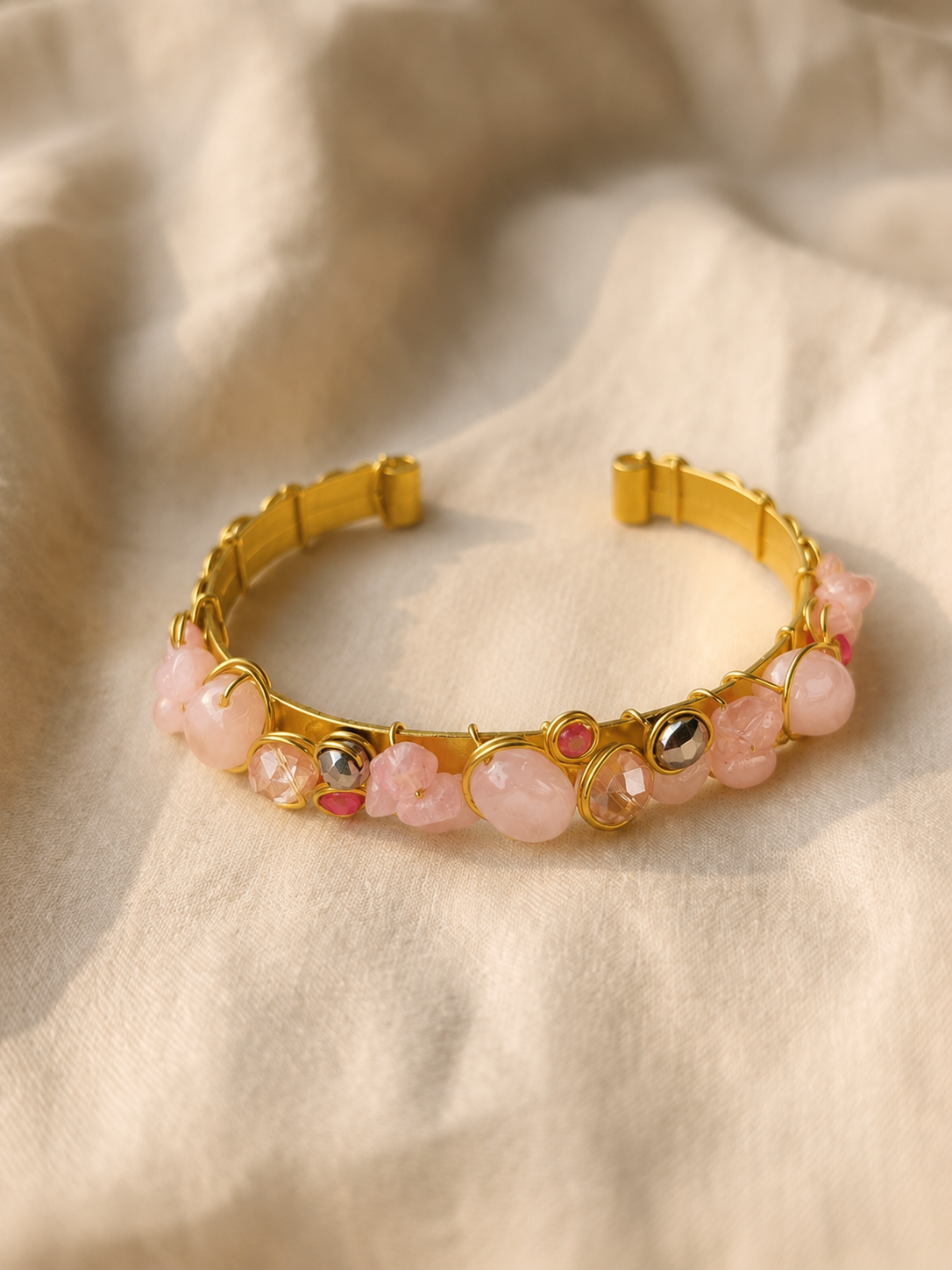 Miniature stones cuff bracelets