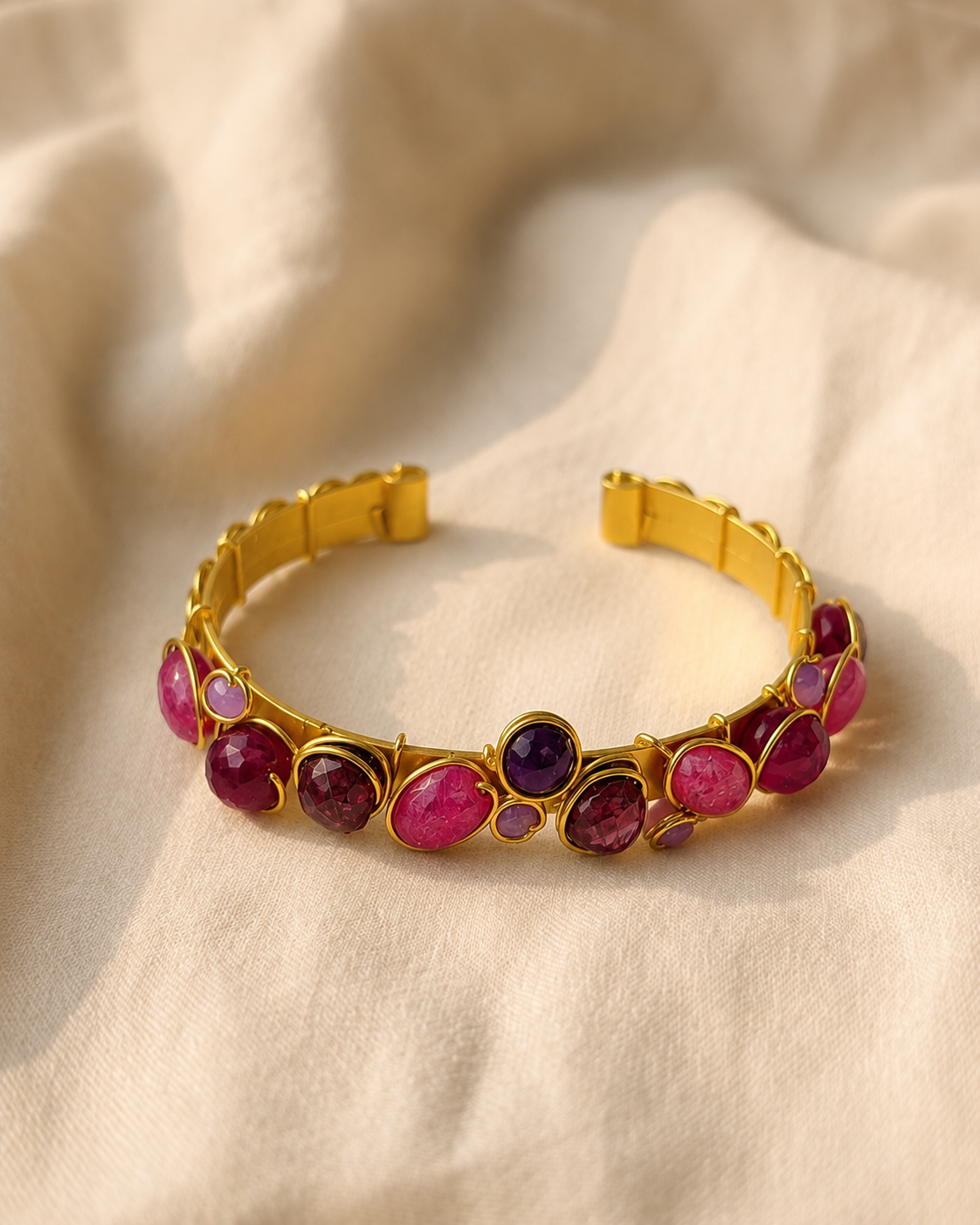 Miniature stones cuff bracelets