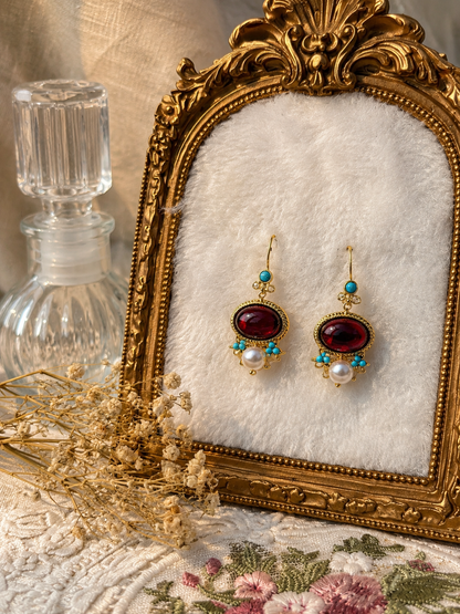 Ruby Rosette Earrings