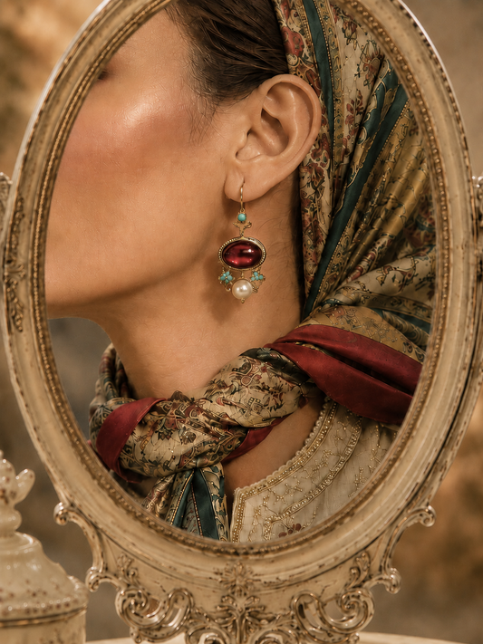 Ruby Rosette Earrings