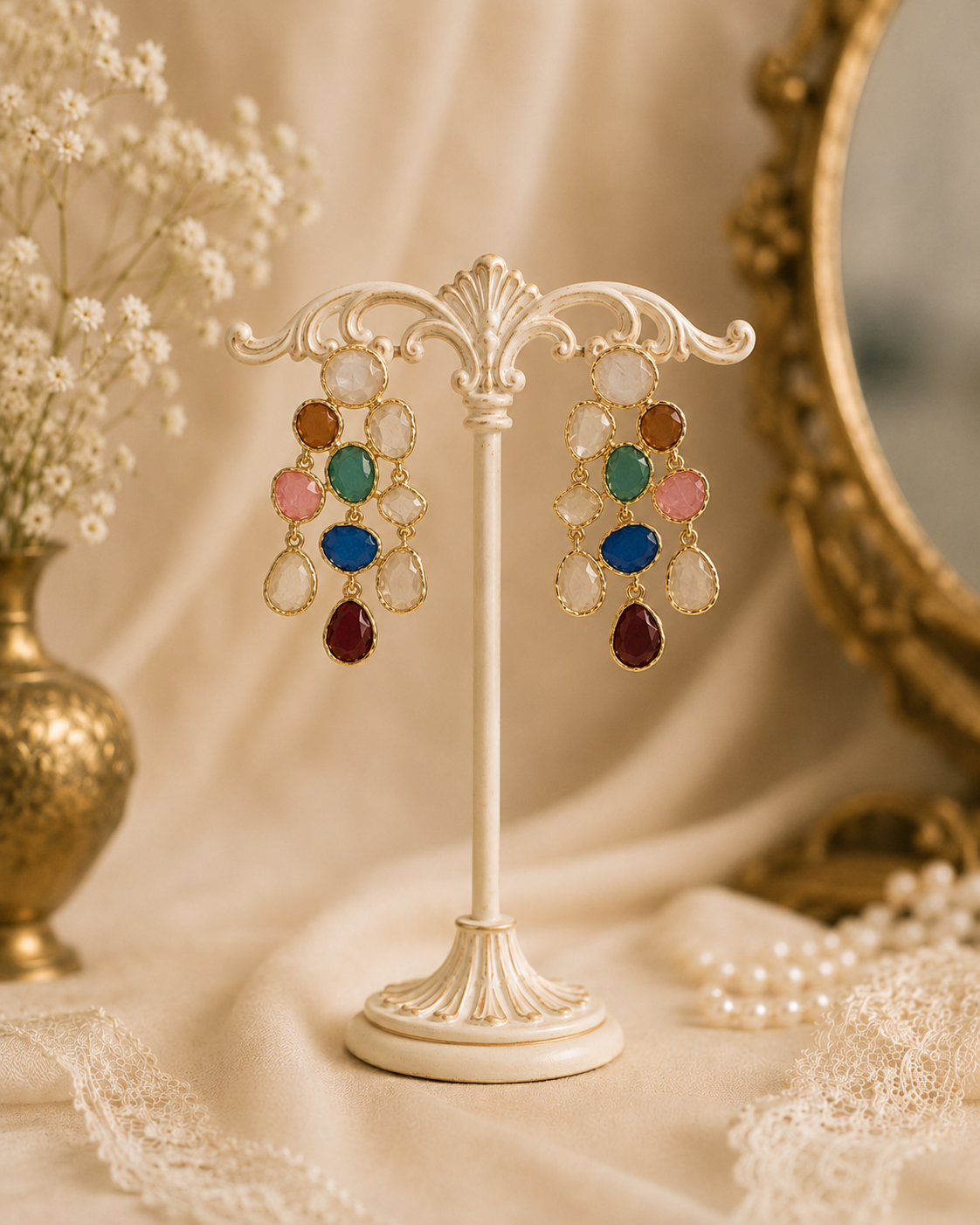 Rosette Gem Earrings