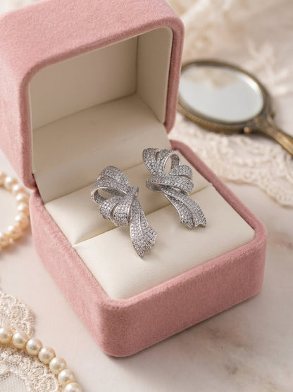 Silver Bow Earrings