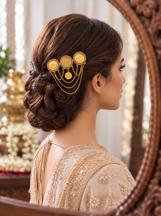 Ashrafi Coin Hairpiece