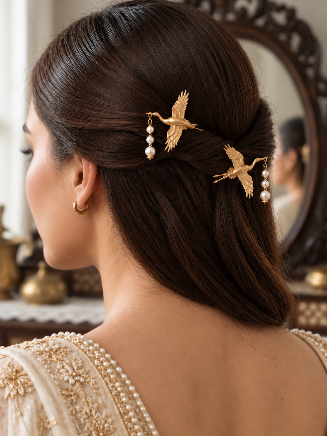 Crane Hair Pins