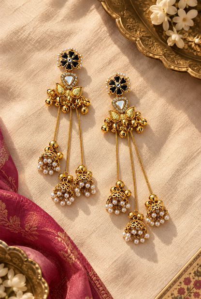 Surmayi Triple Jhumka