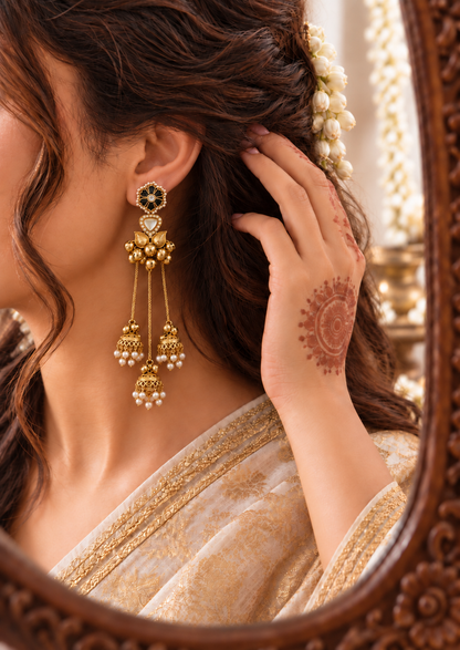 Surmayi Triple Jhumka
