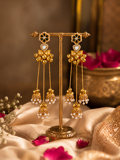 Surmayi Triple Jhumka