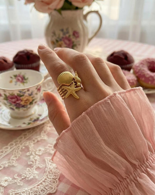 Shell & Starlight Ring