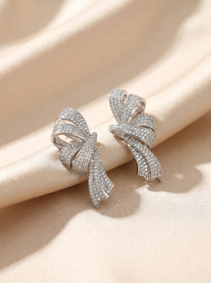 Silver Bow Earrings