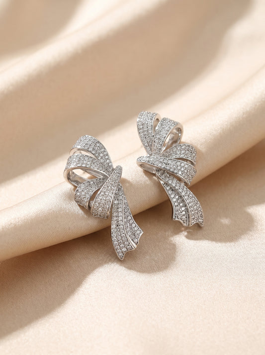 Silver Bow Earrings