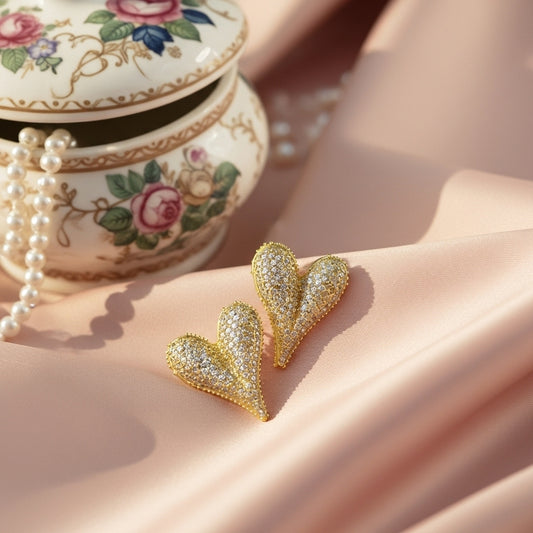 Regal Affection Heart Studs