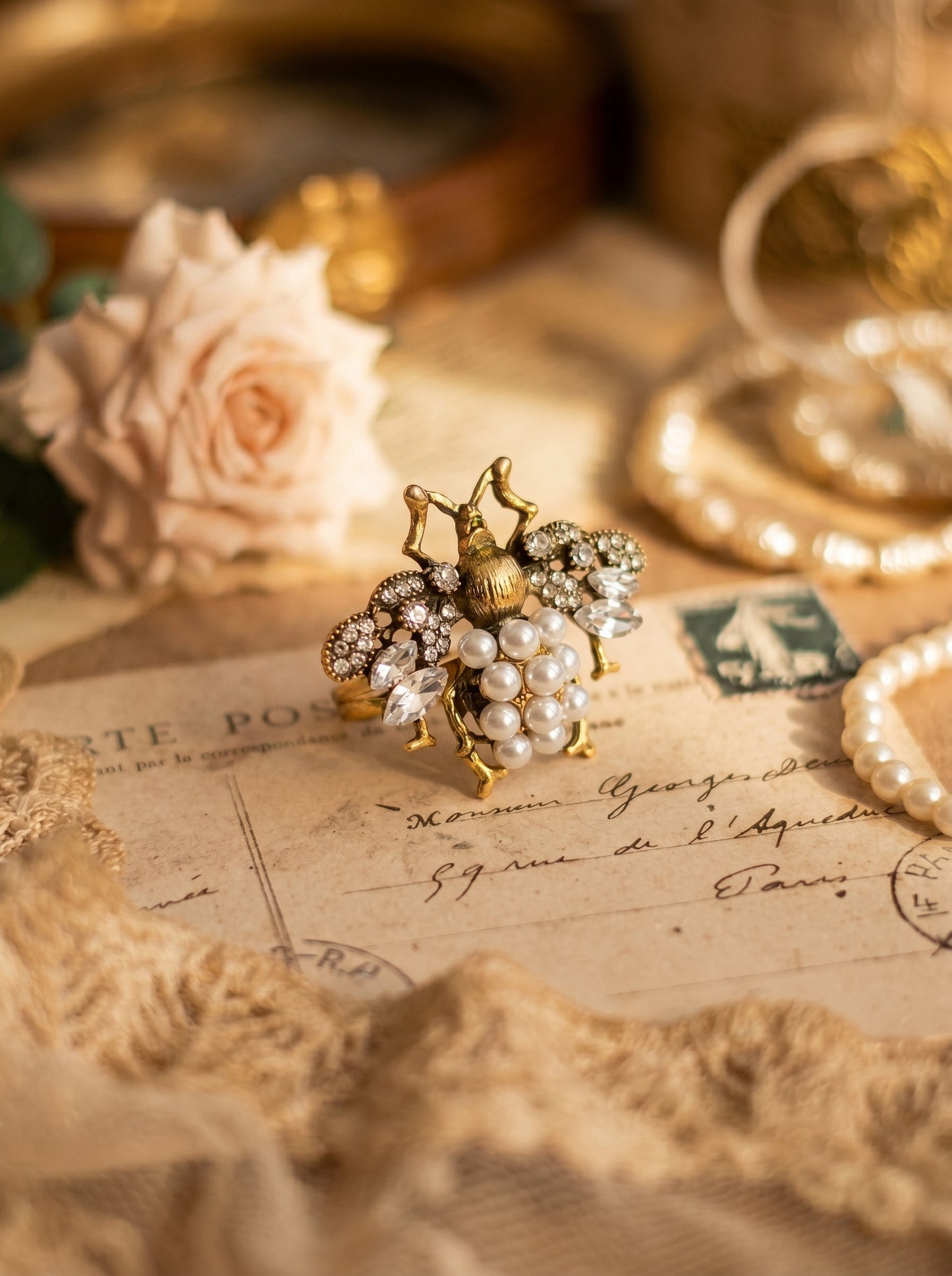 Queen Bee Pearl Ring